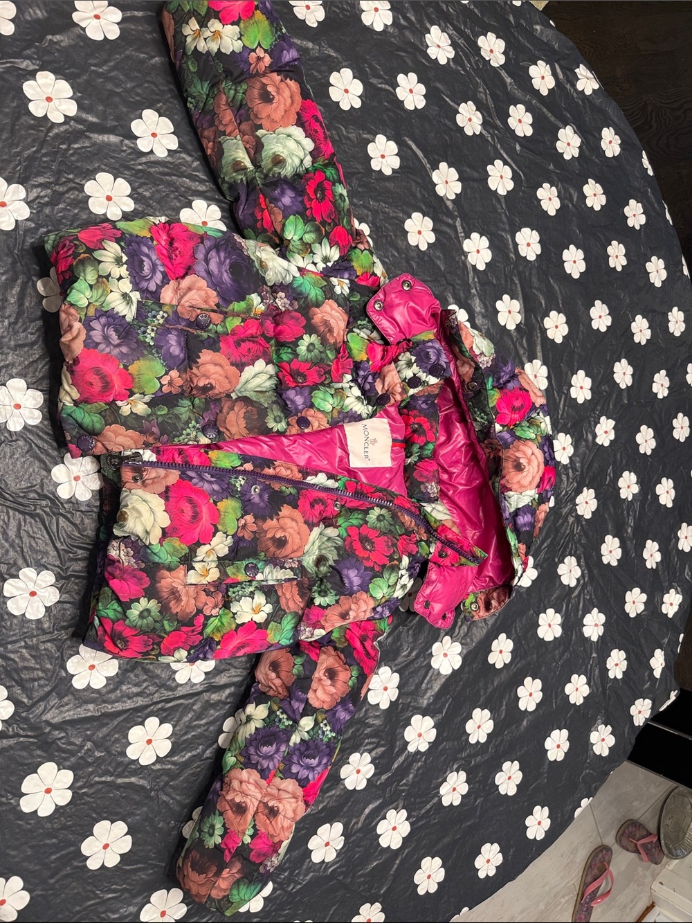 Moncler Enfant Floral Print Down Puffer Jacket Coat (Size 6 / 6 Anni)